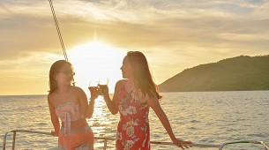 Luxury fun yacht cruise to Racha, Coral, and Phromthep Cape